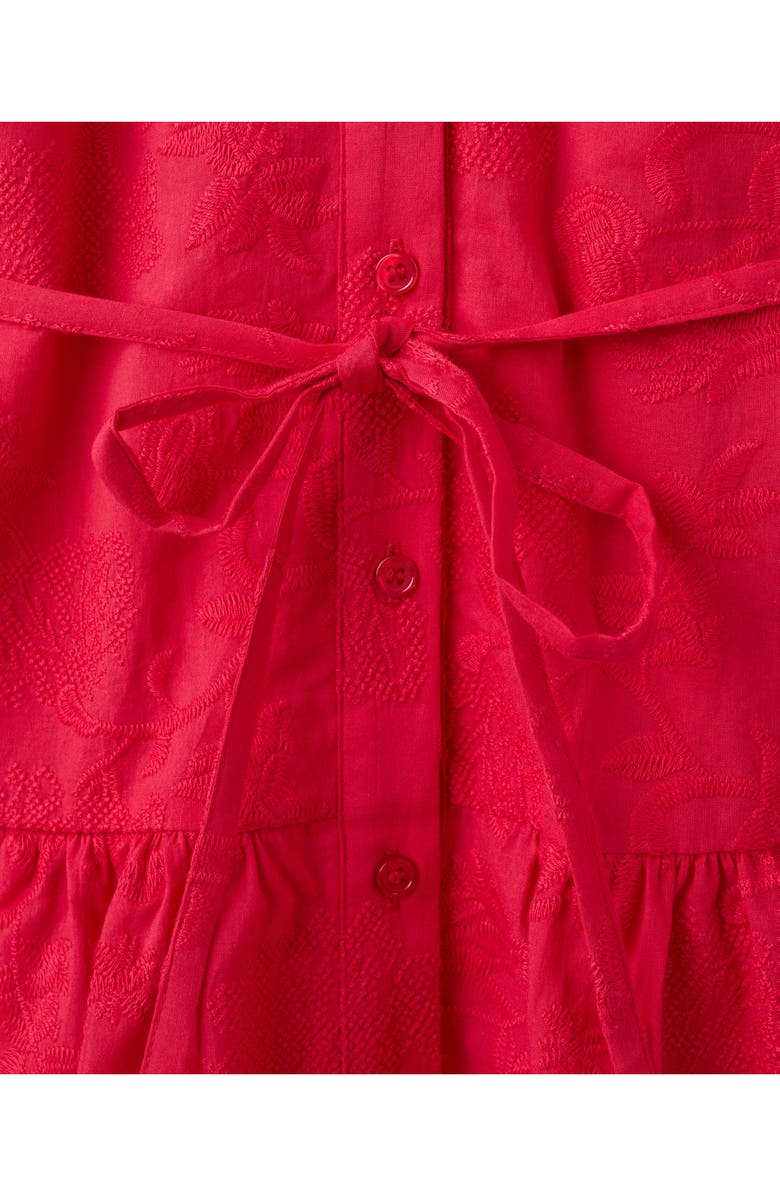 MANGO Embroidered Long Sleeve Cotton Shirtdress, Alternate, color, Strawberry