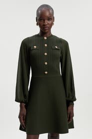 Karen Millen Petite Chiffon Sleeve Mini Dress
