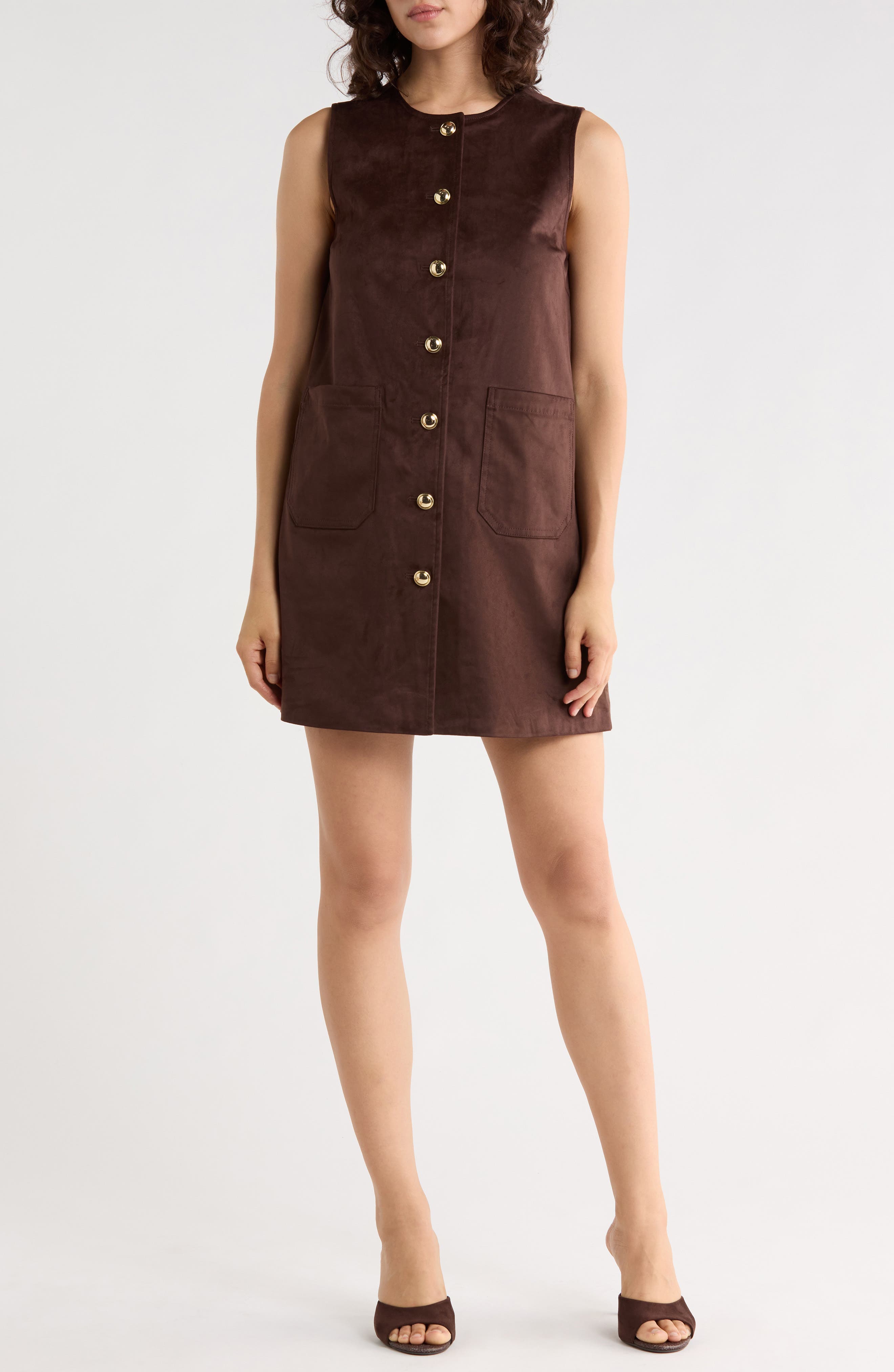 Faux Suede Shift Dress