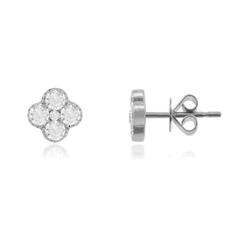 Large Diamond Clover Stud Earrings