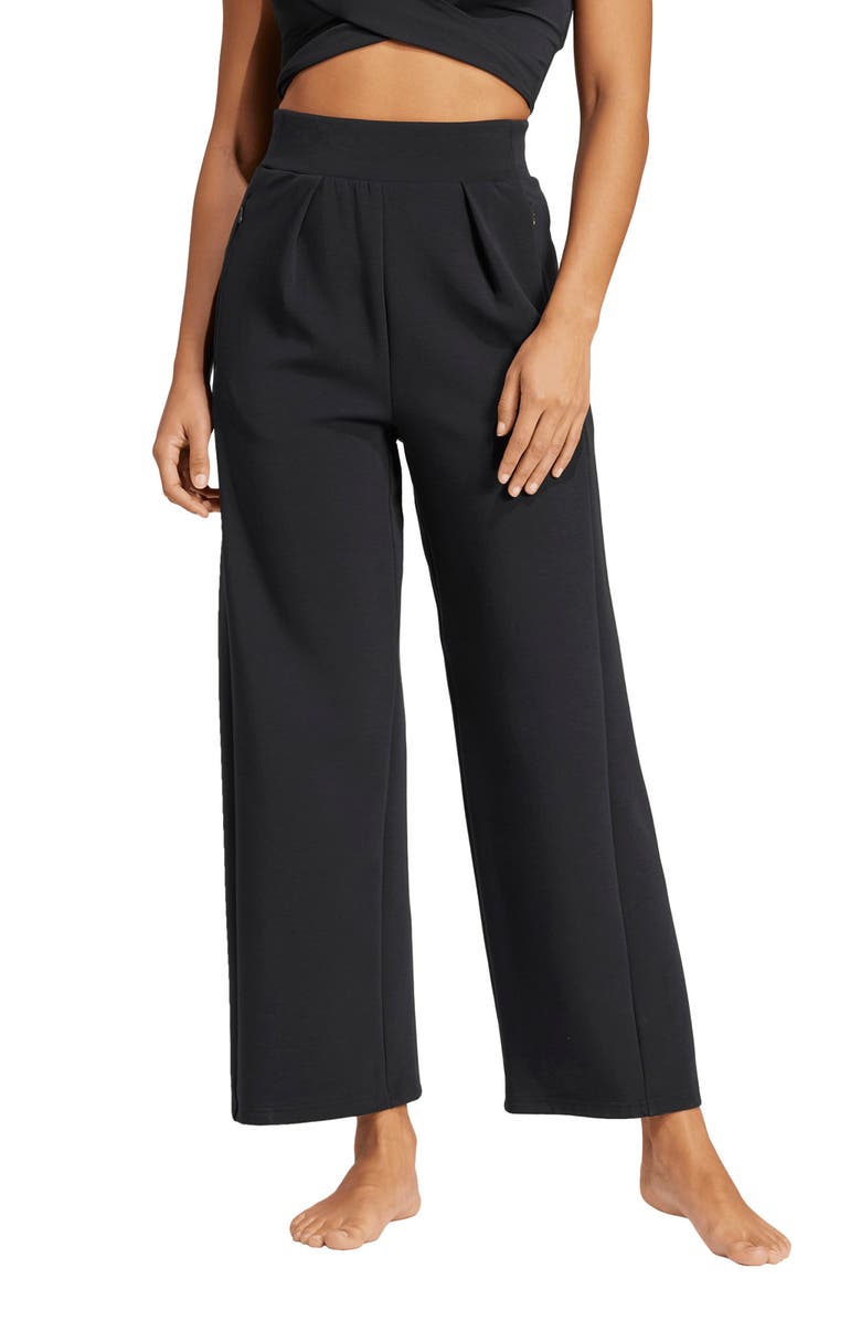 adidas Wide Leg Yoga Pants, Main, color, 