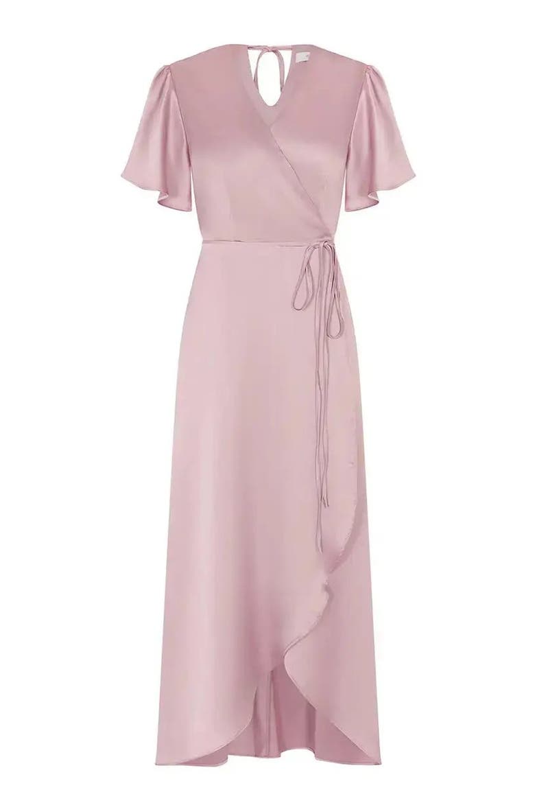 Florence Waterfall Hem Dress, Alternate, color, Rose Pink