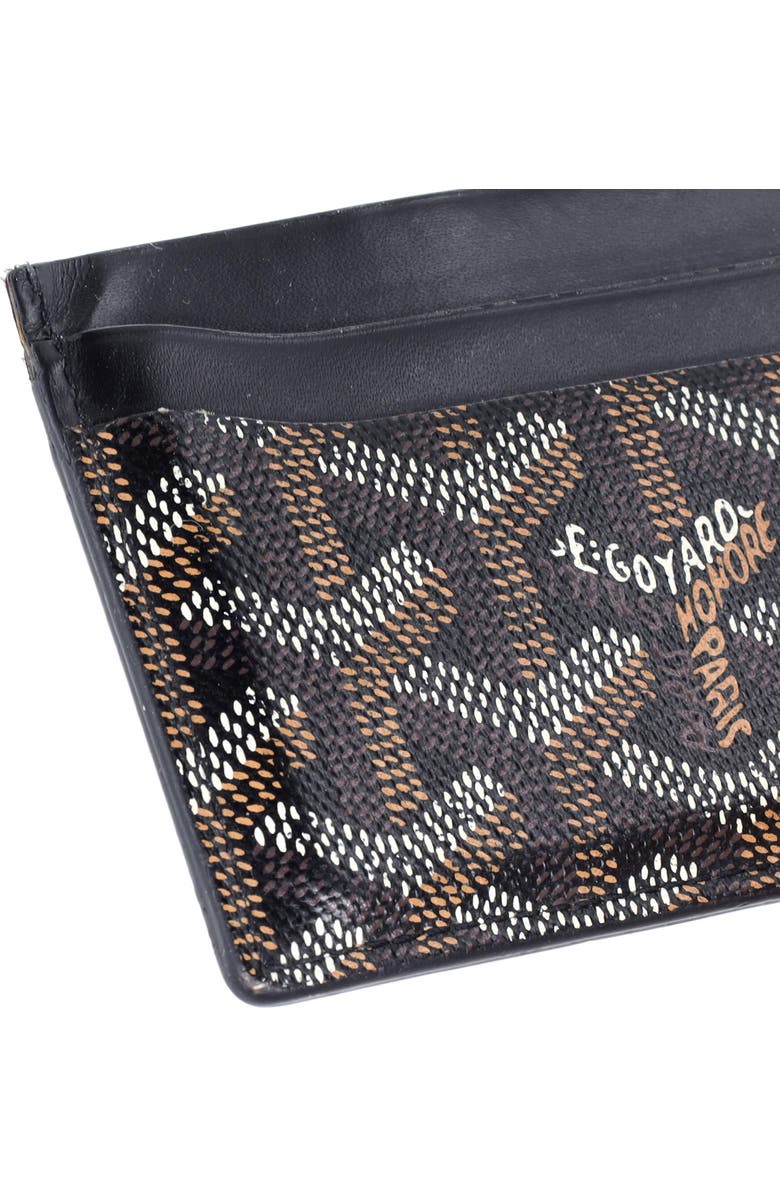 Pre-Owned Goyard Saint Sulpice Card Holder Coated Canvas, Alternate, color, Black