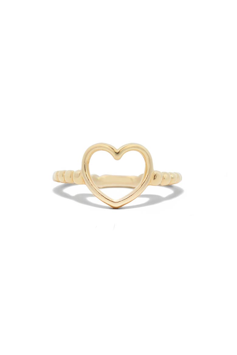 Gold Open Heart Ring, Main, color, Yellow Gold