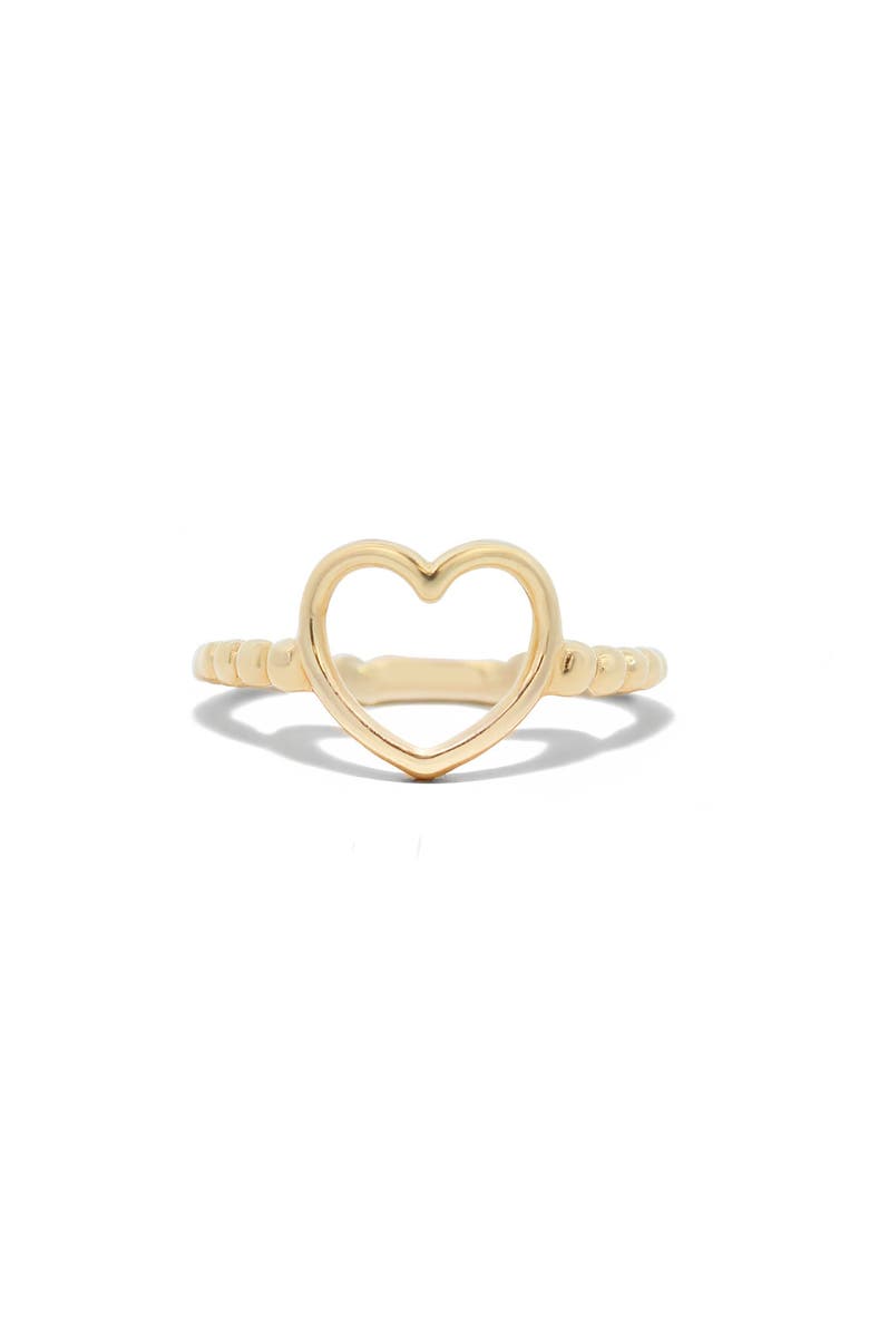 The Lovery Fine Jewelry Gold Open Heart Ring, Main, color, Yellow Gold