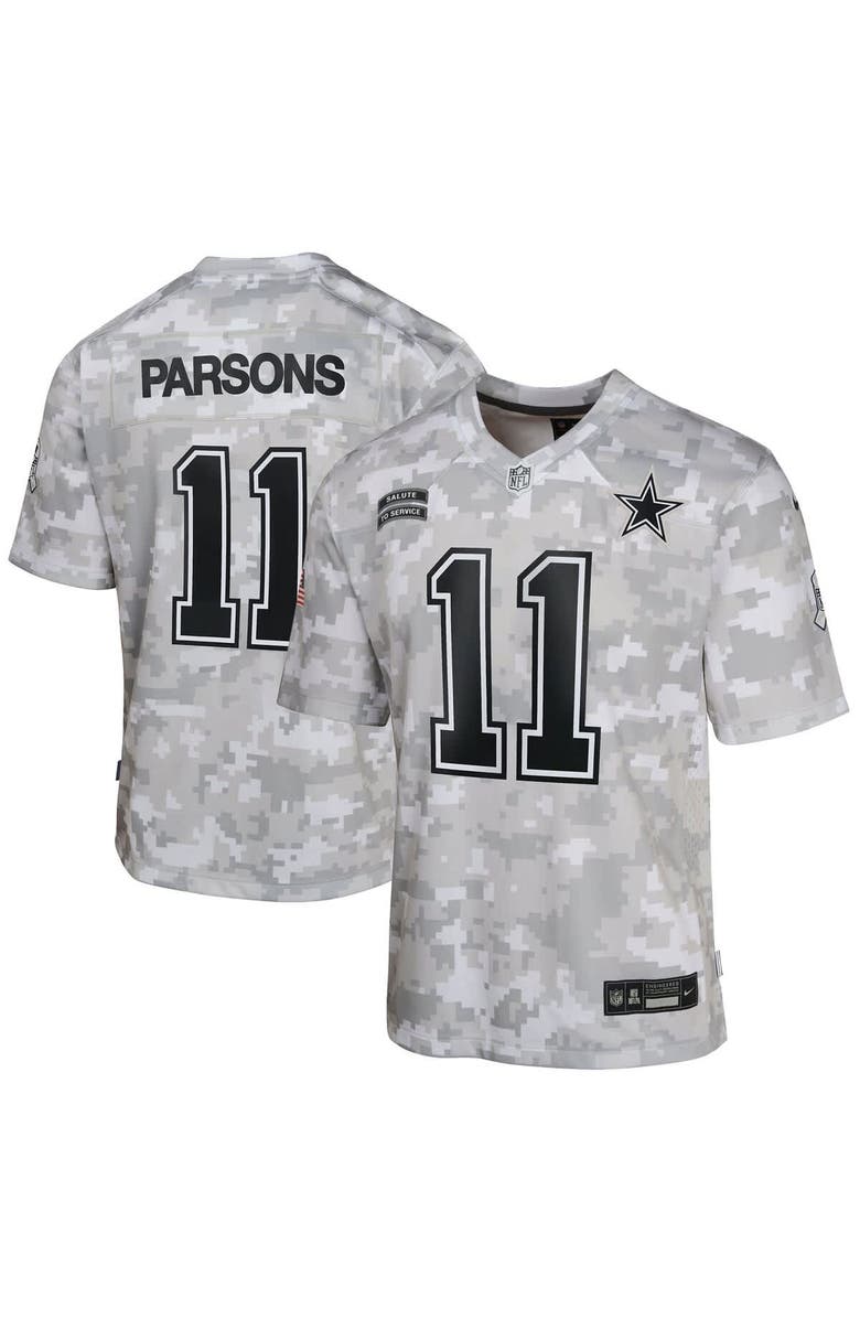 Nike Youth Nike Micah Parsons Arctic Camo Dallas Cowboys 2024 Salute to Service Game Jersey, Main, color, 