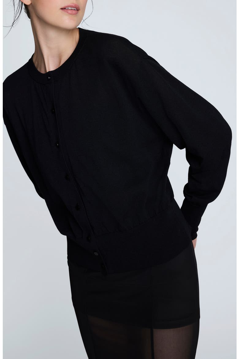 Semisheer Cardigan, Alternate, color, BLACK