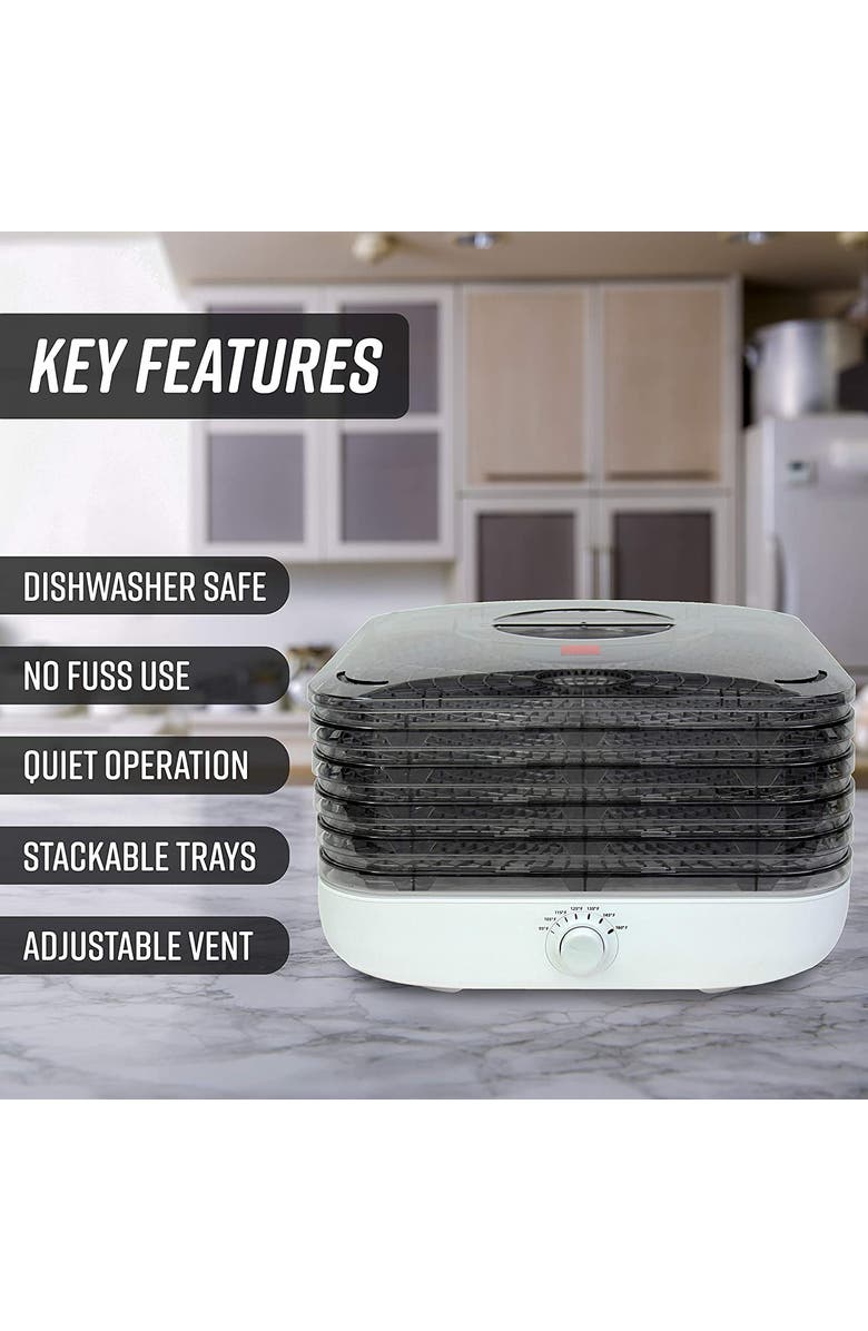 RONCO Turbo EZ-Store 5-Tray Dehydrator, Alternate, color, White