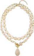 SAACHI Set of 2 Stone Charm Necklaces