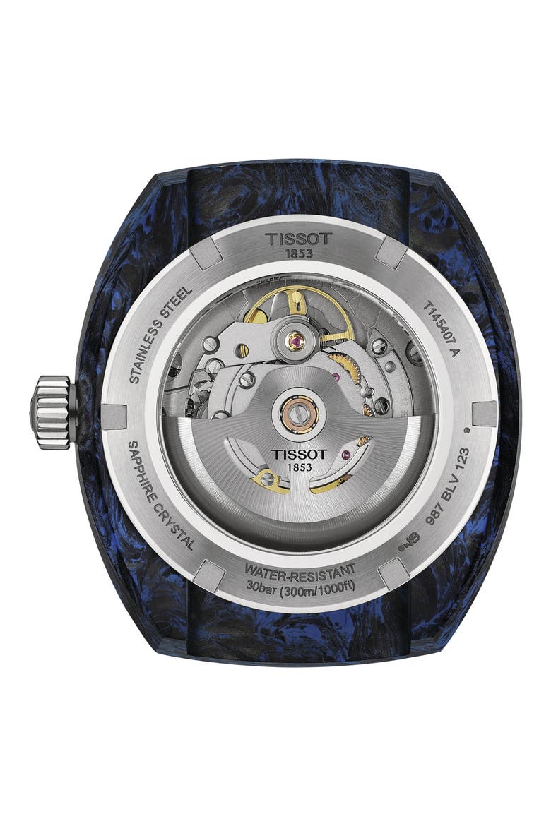 Sideral S Powermatic 80 Rubber Strap Watch, 41mm, Alternate, color, BLUE