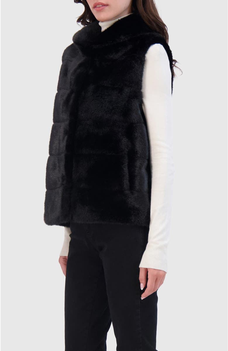 Lyla Grant Fur-Free Mink Faux Fur Vest, Alternate, color, Black