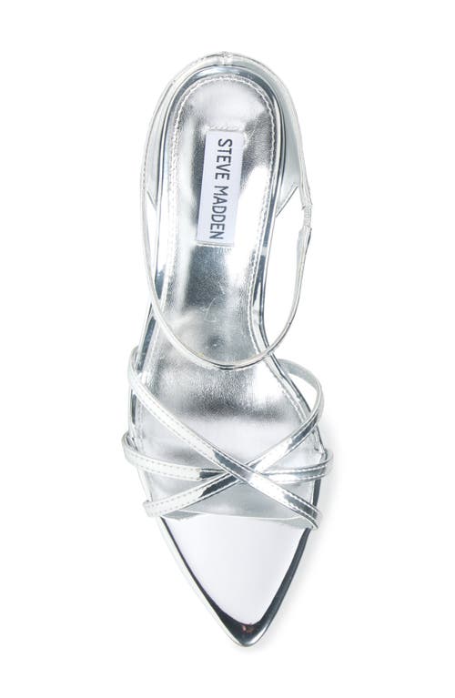 Steve Madden Lexani Strappy Slide Sandal In Silver