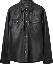 John Varvatos Sage Sheepskin Leather Shirt Jacket