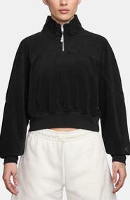Jordan Flight Fleece Quarter Zip Crop Sweatshirt