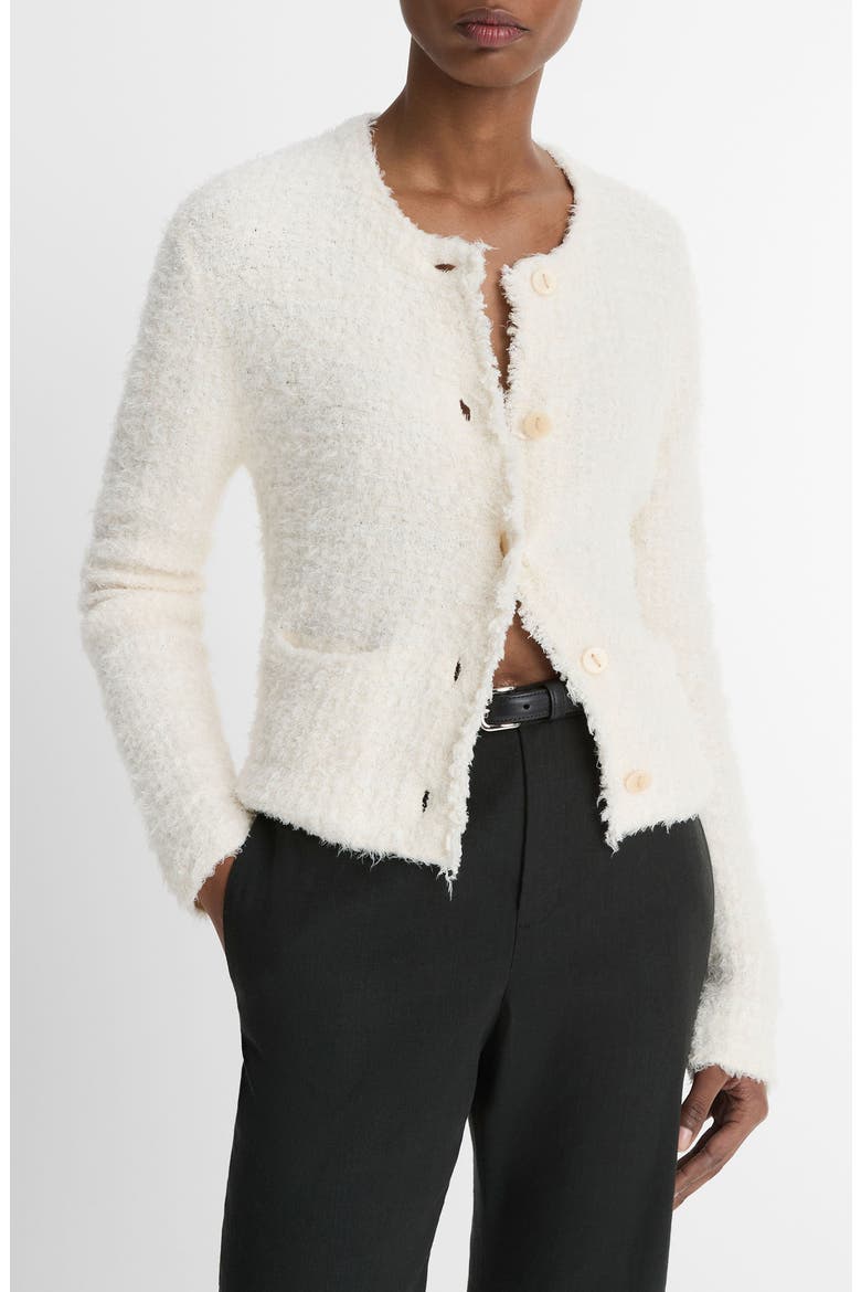 Eyelash Knit Cardigan, Alternate, color, OFF WHITE COMBO
