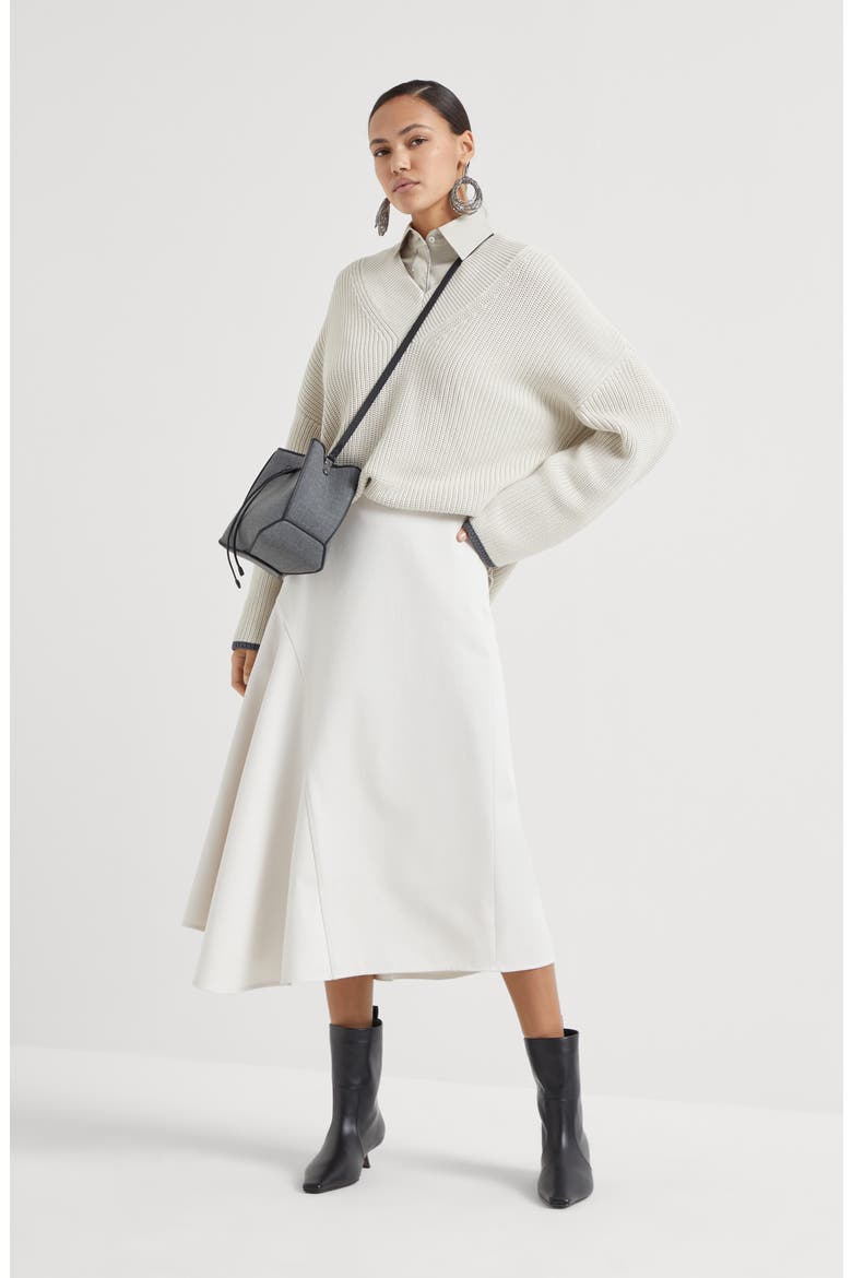 Asymmetric skirt, Alternate, color, Snow