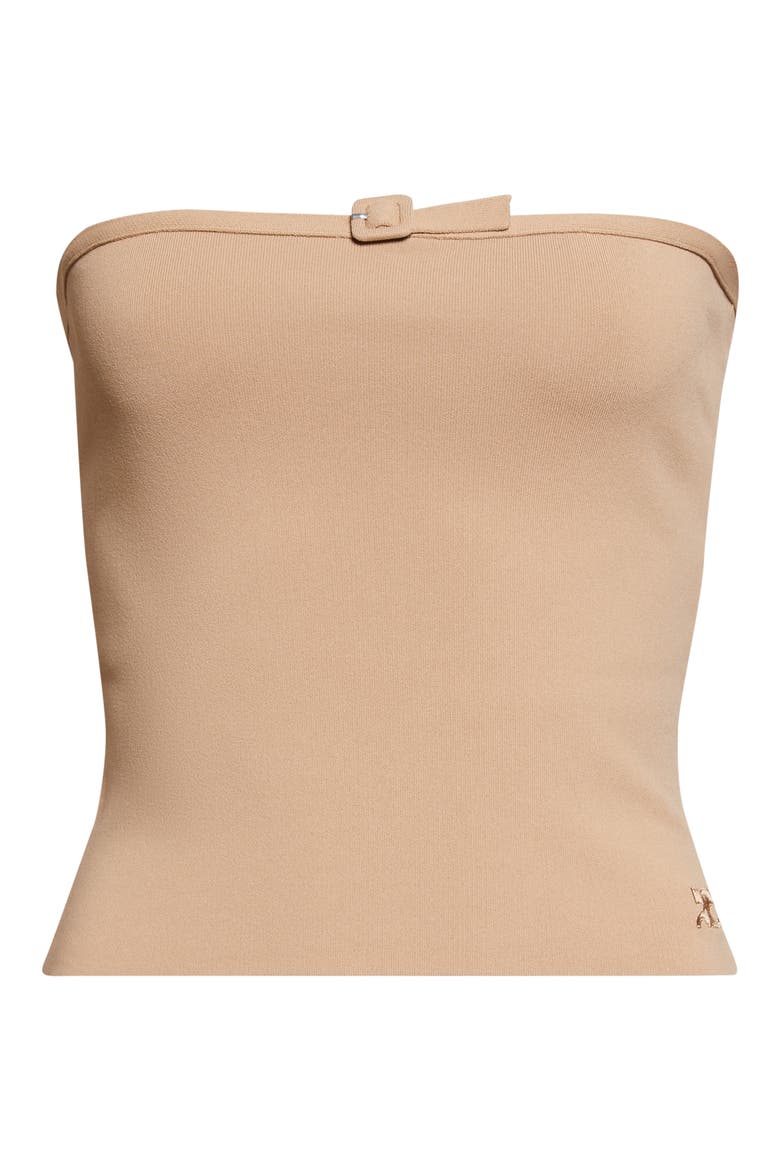 Buckle Detail Bustier Knit Top, Alternate, color, NATURAL