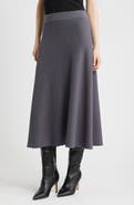 Nordstrom Cotton & Cashmere A-Line Midi Sweater Skirt