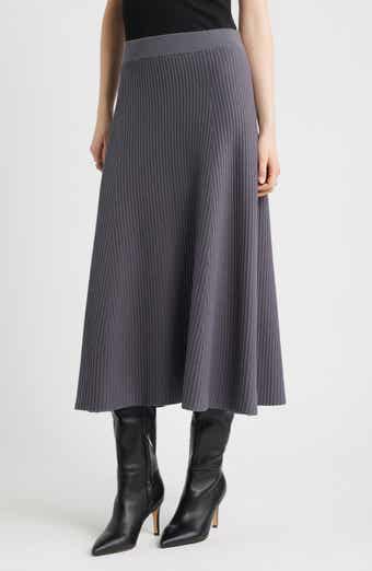 Nordstrom Cotton & Cashmere A-Line Midi Sweater Skirt