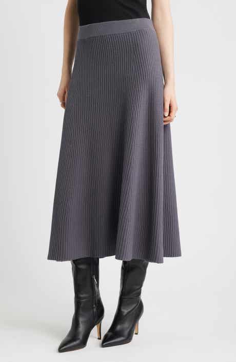 Nordstrom Cotton & Cashmere A-Line Midi Sweater Skirt