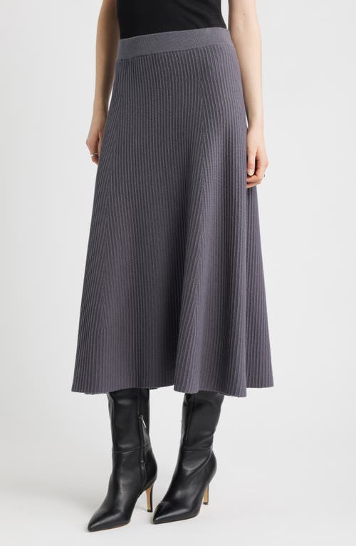 Nordstrom Cotton & Cashmere A-line Midi Sweater Skirt In Animal Print