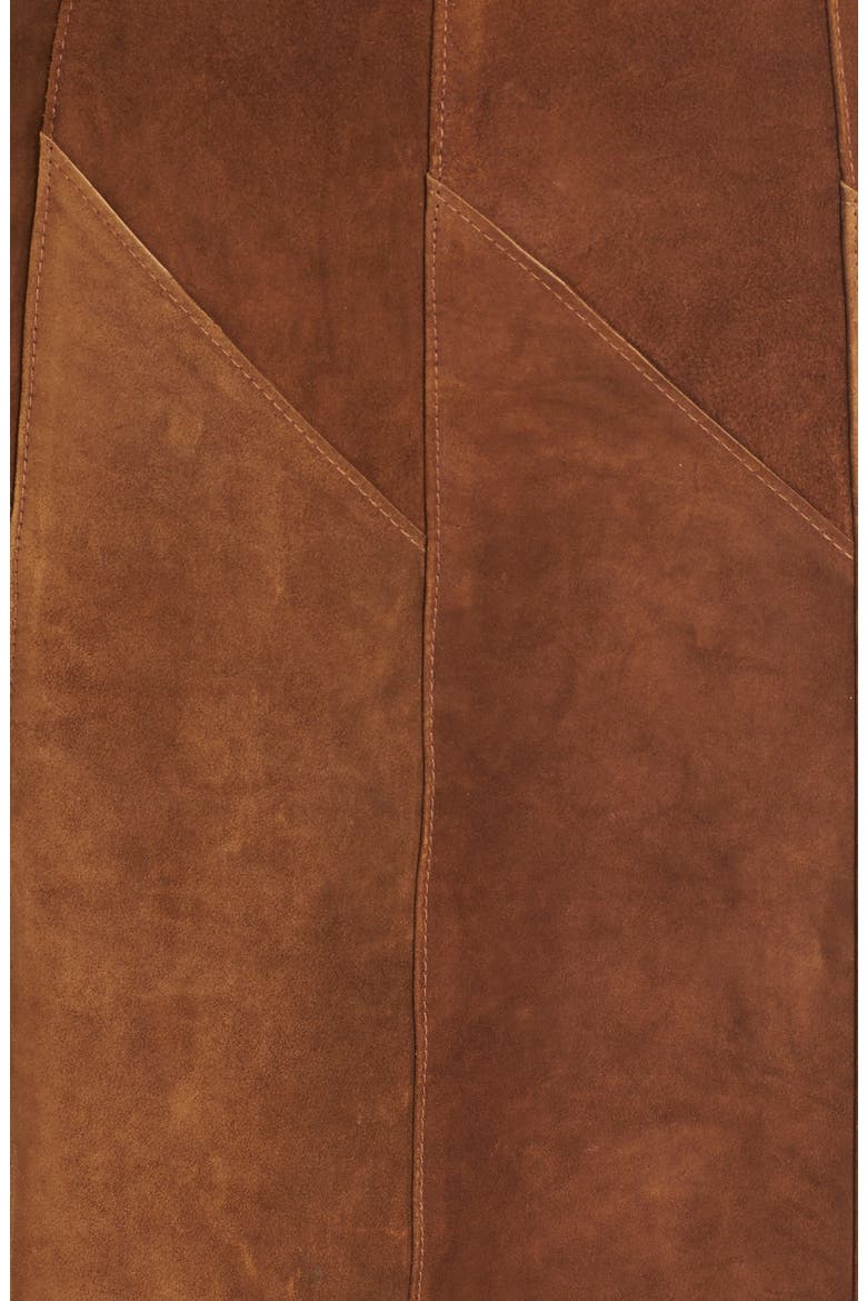 'Adrienne' Suede Skirt, Alternate, color, TOBACCO
