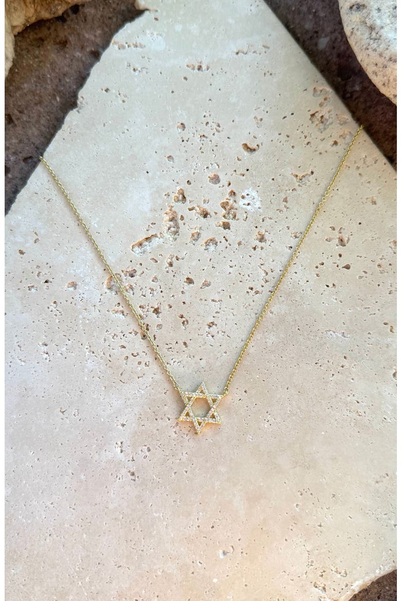 Cubic Zirconia Star of David Pendant Necklace, Alternate, color, GOLD