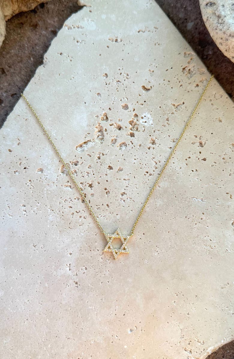 Adornia Cubic Zirconia Star of David Pendant Necklace, Alternate, color, Gold