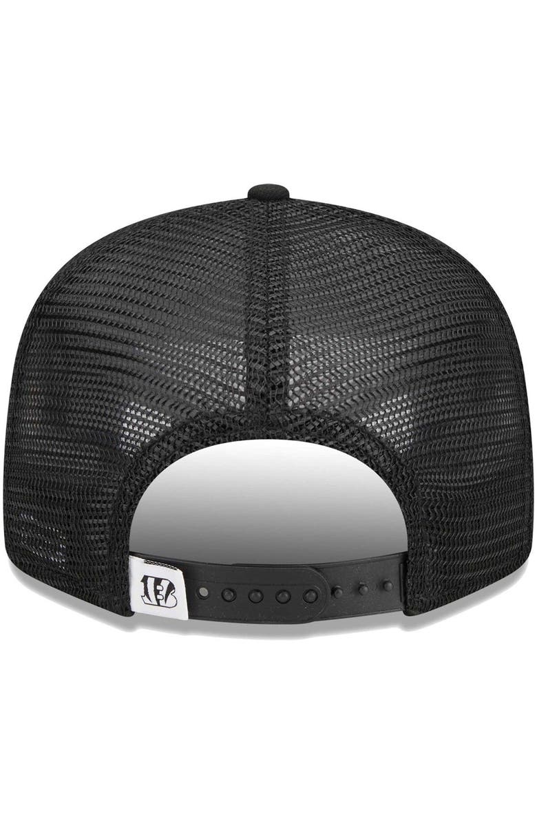 New Era Men's New Era Black Cincinnati Bengals  Main Trucker 9FIFTY Snapback Hat, Alternate, color, Black