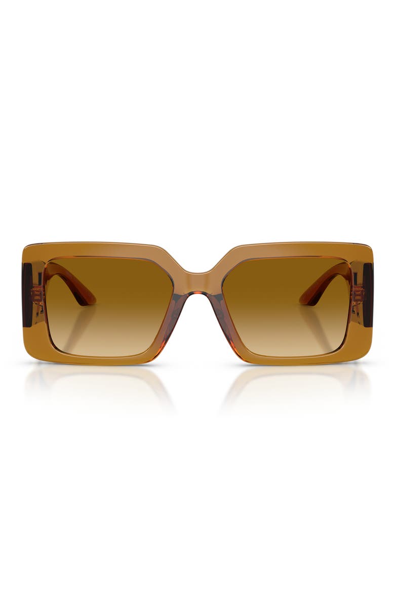 55mm Square Sunglasses, Main, color, TRANSPARENT YELLOW / BROWN