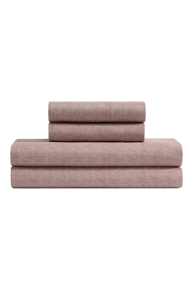 Haze Grid Microfiber Sheet Set, Main, color, DUSTY ROSE