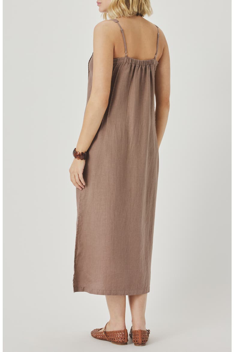Stella Pintuck Detail Linen Dress, Alternate, color, WICKER BEIGE
