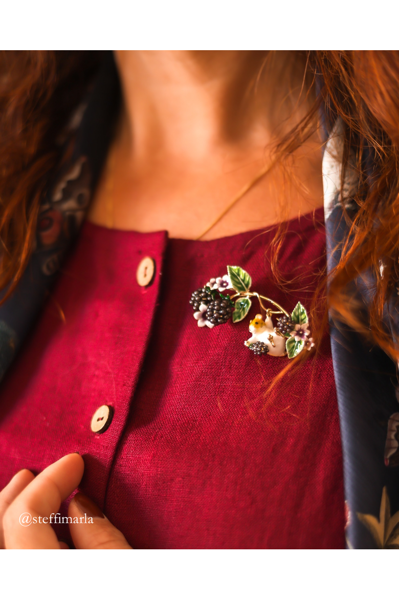 Blackberry & Mouse Brooch, Alternate, color, Blackberry & Mouse