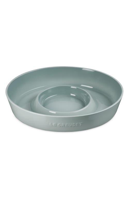 Le Creuset Oval Stoneware Chip & Dip Platter In Sea Salt