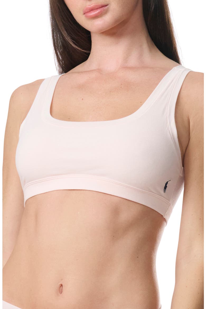 Logo Embroidered Bralette, Main, color, GARDEN ROSE