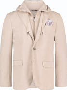 Robert Graham Jetset XV Tailored Fit Tan Knit Blazer with Removable Hooded Bib