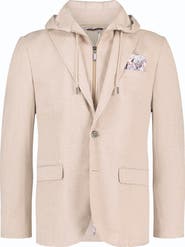 Robert Graham Jetset XV Tailored Fit Tan Knit Blazer with Removable Hooded Bib