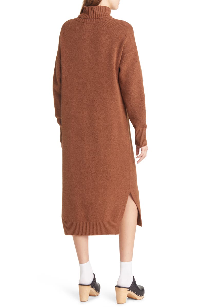 Treasure & Bond Long Sleeve Turtleneck Cotton & Wool Blend Sweater Dress, Alternate, color, 