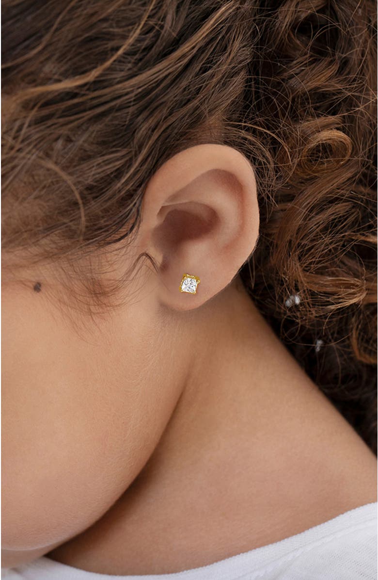 In Season Jewelry 14k Square Prong Set Earrings, Alternate, color, Gold