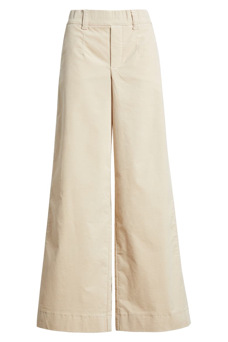 'Ab'Solution Skyrise Pull-On Wide Leg Twill Pants, Alternate, color, STONE