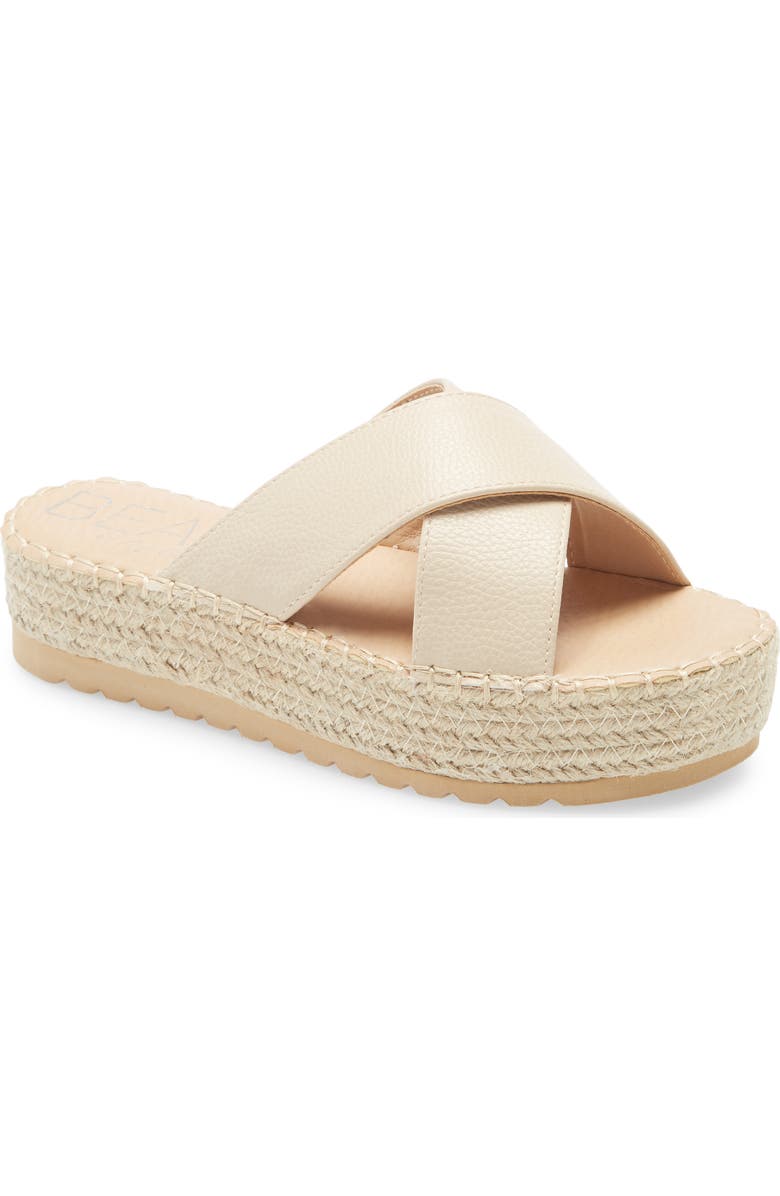 Coconuts by Matisse Beach by Matisse Cove Platform Slide Sandal, Main, color, Natural Synthetic