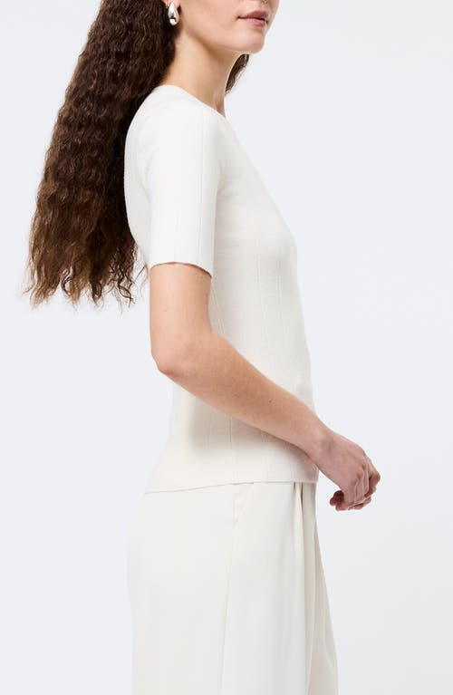 French Connection Marley Wide Rib Top In White