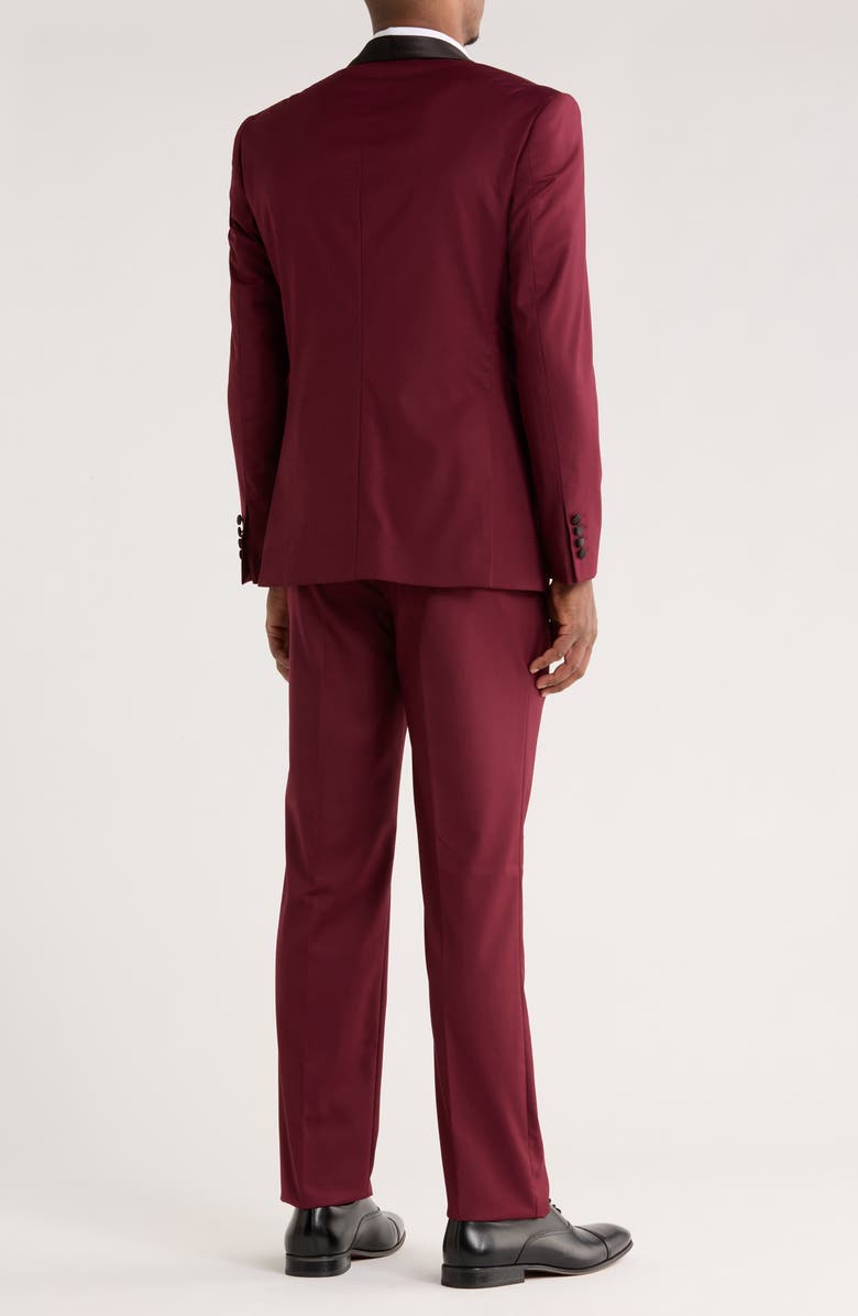 ZEGARIE Burgundy Shawl Collar 3-Piece Tuxedo, Alternate, color, Burgundy