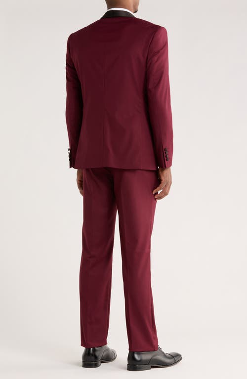 Zegarie Burgundy Shawl Collar 3-piece Tuxedo In Burgundy