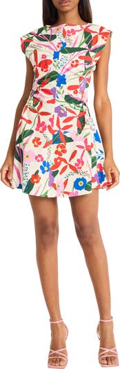Floral Cap Sleeve Fit & Flare Minidress
