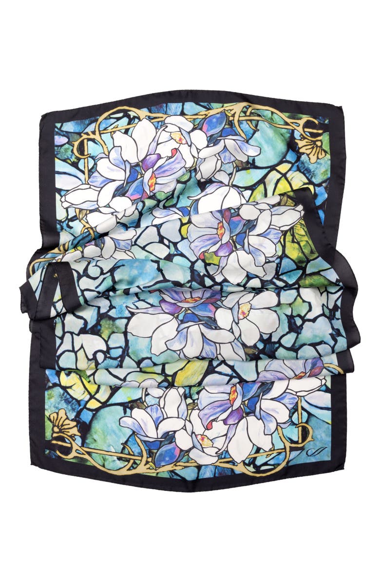 Elizabetta Tiffany - Long Silk Scarf for Women, Alternate, color, Aqua Blue