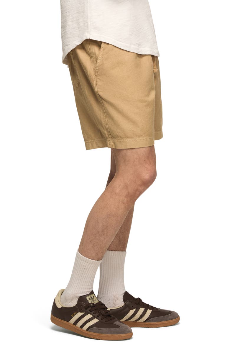 Linen & Cotton Pull-On Shorts, Alternate, color, TWILL