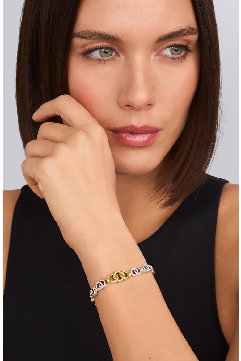 Interlocking Circle Bracelet, Alternate, color, TWO-TONE