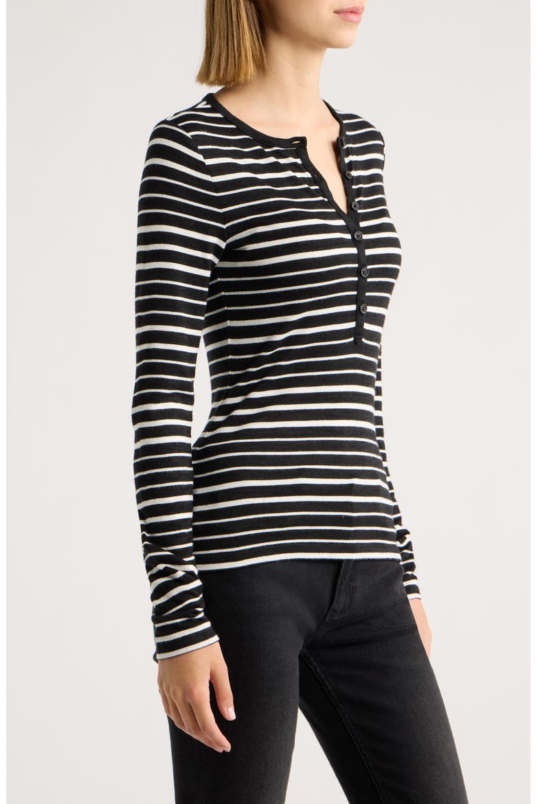 The Stripe Henley Top, Alternate, color, BLACK MULTI