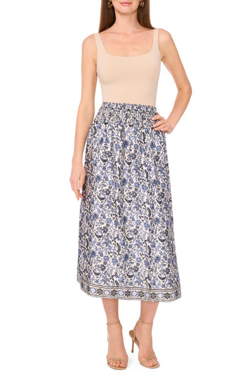 Two By Vince Camuto Smocked Waist Skirt In Blue